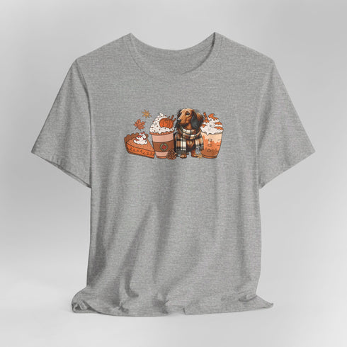 Longhaired Dachshund Fall Tee - Dachshund T- Shirt for Women